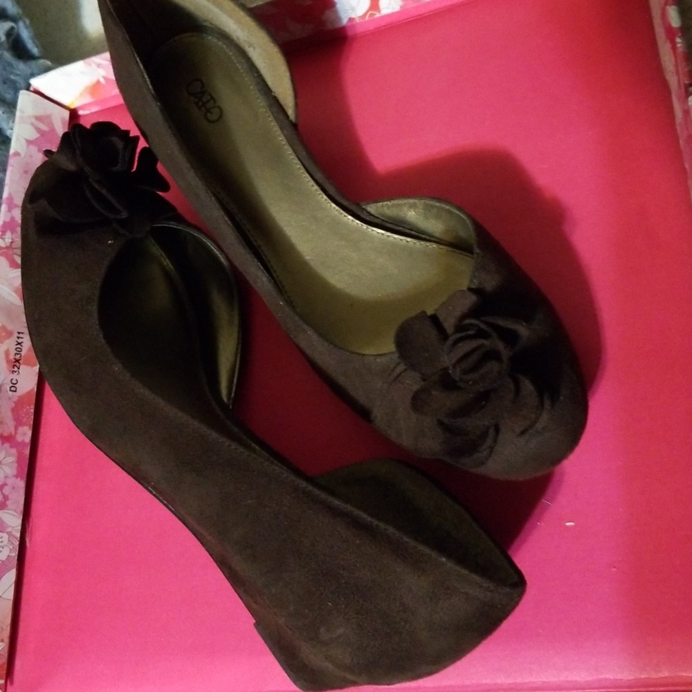 Cato Brown Felt Suede 9M Wedge